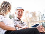 elder care professional working with client